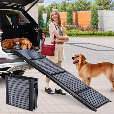 Hondenhelling Inklapbaar - Hondentrap Auto - Veilig Reizen - Extra Lange Lengte - 170 cm - Grijs