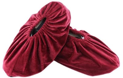 Set van 5 paar – Wasbare schoenhoezen – Herbruikbaar – Antislip – Elastische, stofwerende schoenhoezen voor in huis – Kindermaat – rood – EU-maten 26–35
