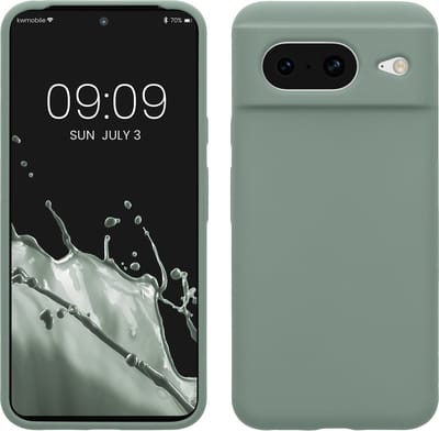 kwmobile telefoonhoesje geschikt voor Google Pixel 8 - Hoesje met siliconen coating - Smartphone case in Regenwashed groen