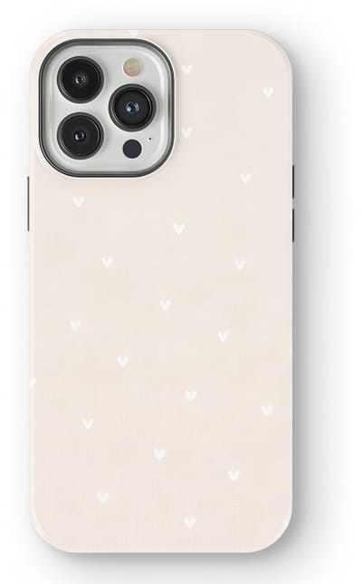 Tough Hoesje met Hartjes geschikt voor iPhone 13 Pro Max | Little Love Tough Case Geschikt voor Mag | Hartjes Print Backcover geschikt voor iPhone 13 Pro Max Ivory Hearts