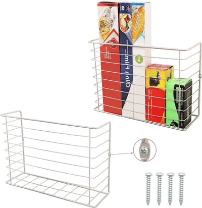 Muurgemonteerde Hangende Keuken Opslag Manden - Metalen Draad Organizer Rek voor Kast - Rustieke Boeren Decoratie Keuken Badkamer Kelder - Planken voor Folie & Wrap Organizer for Sink