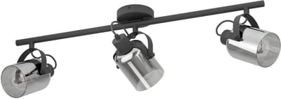 Eglo Wand- En Plafondlamp Berregas Zwart Chroom 3x40w E27