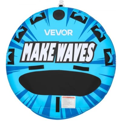 VEVOR Sleepband voor boten, watersport sleepband voor 3 personen, tot 231 kg draagvermogen, met antislipkussens, nylon hoes, gewatteerde handgrepen en veiligheidsventiel, voor meren en rivieren, blauw