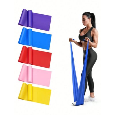 Draagbare Weerstandsbanden Voor Yoga & Pilates, Fitnessbanden, Elastische Banden, Geschikt Voor Mannen & Vrouwen Oefening, Yoga, Pilates, Krachttraining one-size blauw