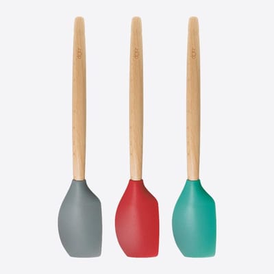 Dotz spatel met beuken handvat rood; grijs of aquablauw 33cm