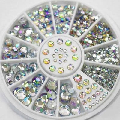 Akyol - Doosje Rhinestone / Strass Nagel Steentjes - 5 Verschillende Maten Nail Art Diverse Kleuren / Strass nagel steentjes / Nagel diamantjes / Nail art