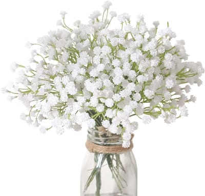 SnelShoppen - 10 Stuks Kunstmatige Witte Baby's Breath Bloemen - 30 Bosjes Gypsophila voor DIY Bloemstukken, Bruiloften en Thuisdecoratie - 52 cm Lang