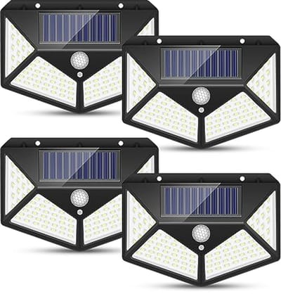 Zonneenergie tuinspot met bewegingssensor en 3 verlichtingsmodi - 4 LED zonnelampen voor buiten