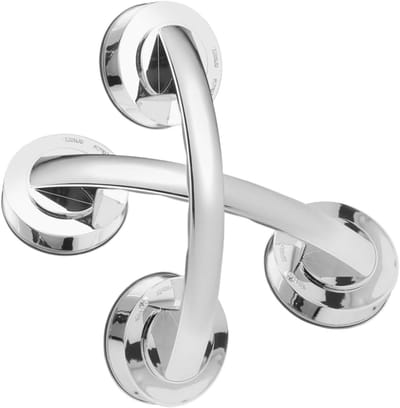 Zuignap Handgrepen - Veiligheidshandgrepen Steun - Badkamer Stabiliteit - Snelle Installatie - 2 Stuks - Zilver
