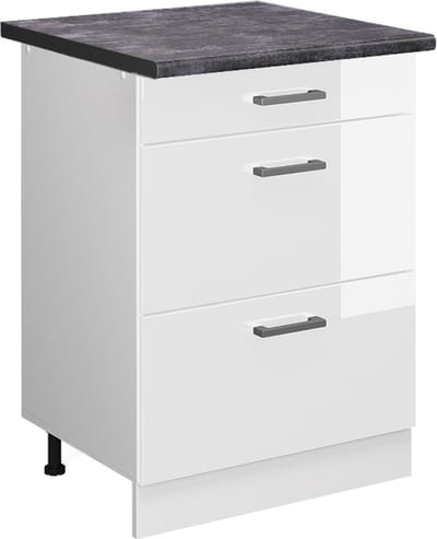 Vicco R-Line Keukenonderkast – 60 cm met laden, WB Antraciet Wit Hoogglans