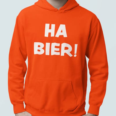 Oranje Koningsdag Hoodie Ha Bier! - MAAT XS - Feestkleding & Carnavalskleding