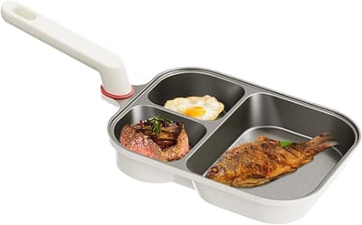 Pan voor Eieren - Koekenpan Grillpan - Ontbijt Bakken - Antiaanbak Gecoat - 24.5 cm - Zwart