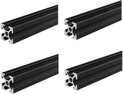 Zwarte Aluminium Profielen 20x20mm T-Type 200mm - 4 Stuks voor 3D Printer en CNC Projecten