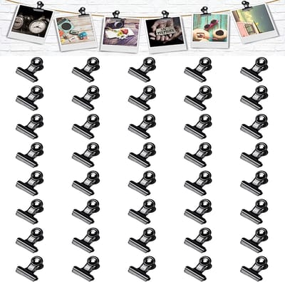 ***Zwarte Knijpers - Bulldog Clip - Kantoor Knijpers Metaal - 40 Stuks - 30mm - van Heble® ***