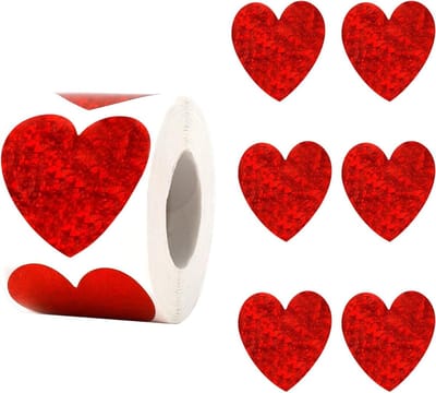 Hartstickers - Liefdesstickers Decoratief - Versieren Enveloppen - Zelfklevend - 1 inch - Rood