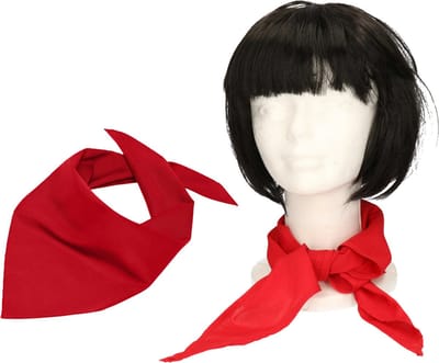 Myrtle Beach Verkleed bandana/sjaaltje rood - 2x - Fransman/Francaise/Boer - Carnaval accessoires
