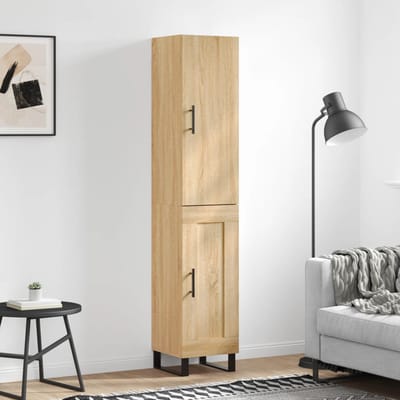 vidaXL - Hoge - kast - 34,5x34x180 - cm - bewerkt - hout - sonoma - eikenkleurig