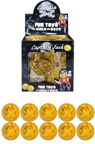 84 Stuks - 12-delige Piraten Geldstukken Sets - Uitdeelcadeautjes - Traktatiebox - Piraat geld - Traktatie voor kinderen - Feest