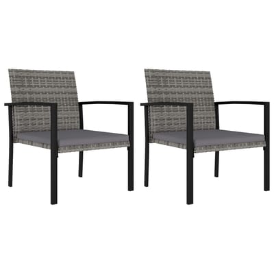 vidaXL - Tuinstoelen - 2 - st - poly - rattan - grijs