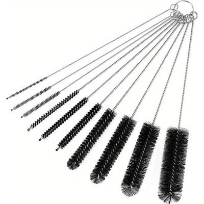1 Set van 10 Reinigingsborstels 304 Roestvrij Staal Nylon Borstel Multi-Type Reageerbuis Pipet Borstel Tuitborstel