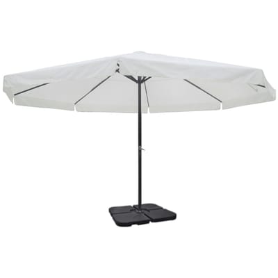 vidaXL - Parasol - met - draagbare - voet - aluminium - (wit)