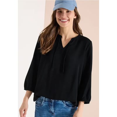 3/4-mouwen blouse met gespleten hals