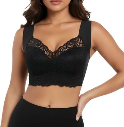 Comfortabele Push Up BH - Maat M - Zwart - Comfort BH Zonder Beugel - Extra Comfortabele BH Met Push Up - Zwangerschaps Bh - Beugelloze Bh - Magic bra - Niet Voorgevormde BH
