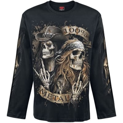 Spiral Shirt met lange mouwen - Pure Metal - M tot XXL - voor Mannen - zwart