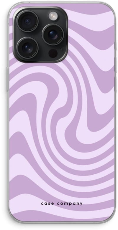 Case Company® - Hoesje geschikt voor iPhone 15 Pro Max hoesje - Swirl Paars - Soft Cover Telefoonhoesje - Bescherming aan alle Kanten en Schermrand