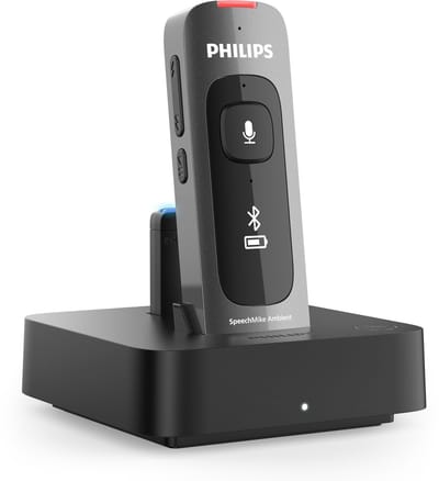 Philips SpeechMike Ambient draagbare AI-assistent PSM5000/00 - Desktop edition - AI Dicteermicrofoon - Geoptimaliseerd voor AI-gestuurde workflows - Dockingstation - Wireless