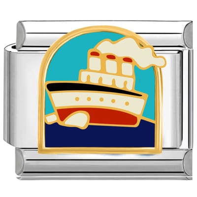 Quiges - Schakel - Bedel - 9mm - charms - Cruiseschip - Geschikt voor - armband - Schakelarmband - italy bedels armband