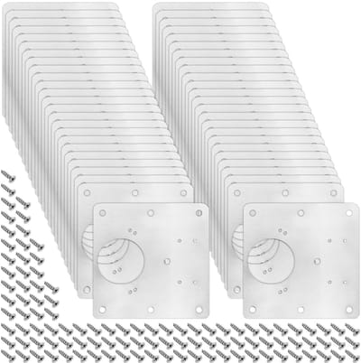 Cosensi- Scharnierreparatieplaat 50 Stuks - Roestvrij Staal - Kastdeur Reparatie - Keukenkast Scharnieren - Meubel Reparatie - Inclusief Bevestigingsschroeven - Meubelreparatieplaat