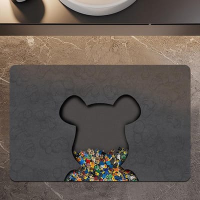 Licht Luxe Badkamer Badkamer Deurmat Waterabsorptie Diatomeeënaarde Zachte Pad Toilet Antislip Pad Toilet U-vormige Voetpad 40*60CM