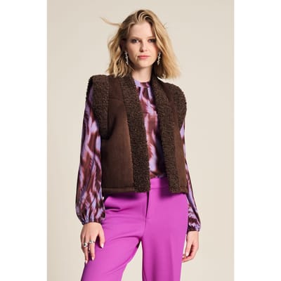 POM Amsterdam Gilet - Lammy Brown Maat: 42 | Gilets Outlet | Dames | Bruin