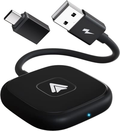 Nexvo® Dongle Pro - Geschikt voor Carplay & Android auto - Draadloos / Wireless Carplay – Zwart - 20cm x 11cm x 2cm