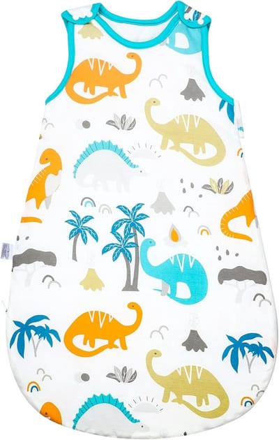 Winterslaapzak 2.5 Tog Baby Slaapzak 100% Katoen Dinosaurezorg 18-24 Maanden Mouwloos