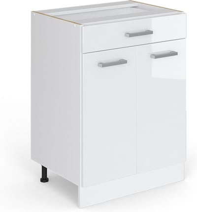 Vicco R-Line Universele onderkast – 60 cm met laden, zonder werkblad Wit Hoogglans