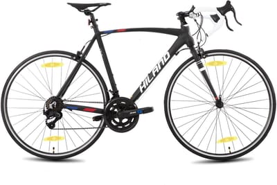 HILAND Racefiets - 700 x 32C - 14 Versnellingen - Lichtgewicht Aluminium Frame - Wielrenfiets voor Heren & Dames - Zwart 49