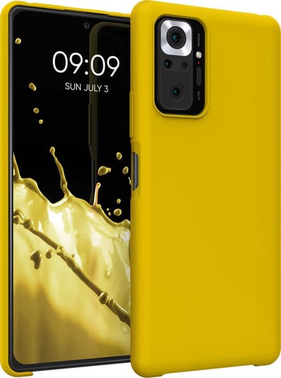 kwmobile telefoonhoesje geschikt voor Xiaomi Redmi Note 10 Pro - Hoesje met siliconen coating - Smartphone case in honinggeel