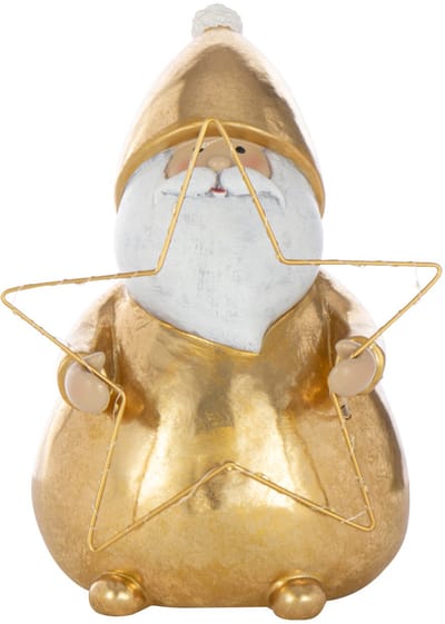 J-Line figuur Kerstman Bril - polyresin - goud - small