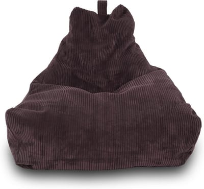 Grote Lichtgrijze Zitzak Fauteuil met Kussen - Corduroy Velvet Slaapfauteuil