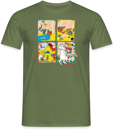 Pippi Langkous En Je Vrienden Tegels T-Shirt Heren