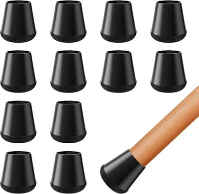 Vloerbeschermers voor Stoelpoten | 12 Stuks | 15-18 mm | Vilt + Siliconen | Krachtsbestendig | Geschikt voor Hout, Tegel & Laminaat | Zwart