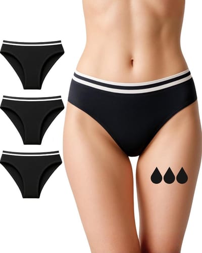 Menstruatie Ondergoed - Periode Broekje - Comfortabel de Dag Door - Absorberende Techniek - XXS-3XL - Zwart