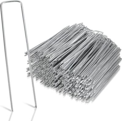 Grondankers 500 Stuks - 15x2.5cm - Roestwerend grondanker gegalvaniseerd staal - Ø2.8mm - Onkruidvlies - voor het bevestigen van worteldoek, tuinvlies, schutting, kunstgras, folies - stabiel U-vormig grondanker