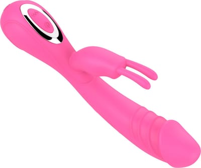 Cupitoys® Tarzan vibrator met rabbit met reliëf - 2 in 1 - 20cm - Lichtroze - 30 standen - Vibrators voor vrouwen en mannen - Sex toys voor vrouwen en mannen