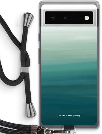 Case Company® - Hoesje met koord geschikt voor Google Pixel 6 hoesje met Koord - Ocean - Telefoonhoesje met Zwart Koord - Bescherming aan alle Kanten en Over de Schermrand