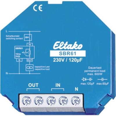 Eltako SBR61-230V/120µF 61100330 Stroombegrenzingsrelais Aantal relaisuitgangen: 1