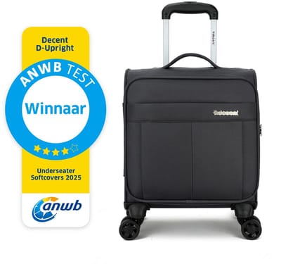 Decent D-Upright Spinner TSA Reiskoffer 29 liter – Underseater ANWB Testwinnaar 2025 - Handbagage koffer 42x32x20cm - Lichtgewicht koffer - Reiskoffer - Veilig TSA Cijferslot – Zwart