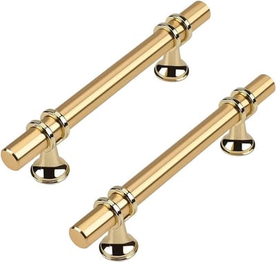 Waledano® Handgrepen Goud - Meubelgreep - Handgrepen voor deurtjes - Handgrepen kast - Keukenkast - Hartafstand 128mm - Handgreep Badkamer - Meubelbeslag - Inclusief schroeven